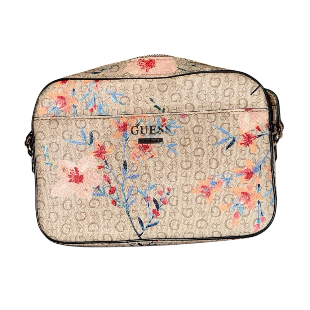 GUESS Beige Floral Crossbody Bag